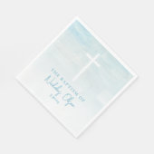 Pastel Blauwe Waterverf Dopen servetten (Hoek)