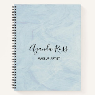 Pastel blauwe waterverf marmer notitieboek