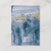 Pastel Blauwe Waterverfrozen Bruiloft Informatiekaartje (Achterkant)