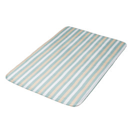 Pastel blauwe, witte en blush strepen badmat