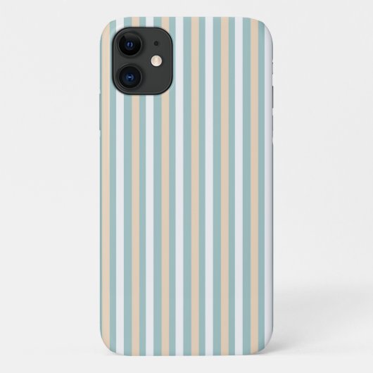 Pastel blauwe, witte en blush strepen Case-Mate iPhone case (Achterkant)