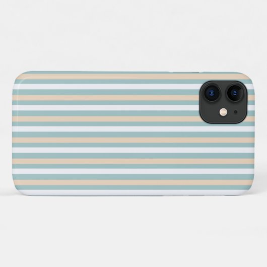Pastel blauwe, witte en blush strepen Case-Mate iPhone case (Achterkant (horizontaal))