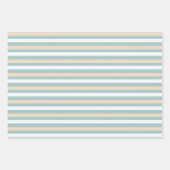 Pastel blauwe, witte en blush strepen inpakpapier vel (Voorkant)