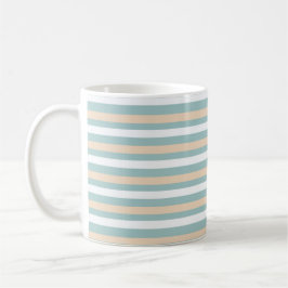 Pastel blauwe, witte en blush strepen koffiemok