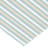 Pastel blauwe, witte en blush strepen korte tafelloper (Hoek)