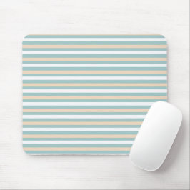 Pastel blauwe, witte en blush strepen muismat