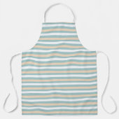 Pastel blauwe, witte en blush strepen schort (Voorkant)