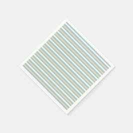 Pastel blauwe, witte en blush strepen servet