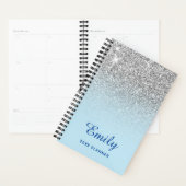 Pastel Blauwe Zilveren Glitter Ombre Persoonlijk Planner (Display)