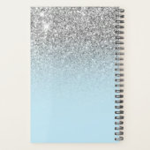 Pastel Blauwe Zilveren Glitter Ombre Persoonlijk Planner (Achterkant)