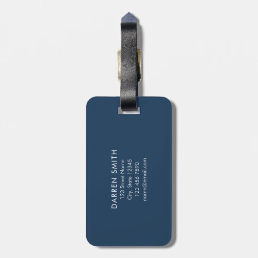 Pastel Blauwgroen Blauw Paarse Waterverf Marmeren  Bagagelabel (Achterkant verticaal)