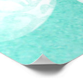 Pastel blauwgroen blauw wit artsy daisy flower pos poster (Hoek)