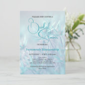 Pastel Blauwgroen bloemenachtergrond Vrijgezellenf Kaart (Staand voorkant)