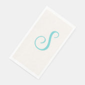 Pastel Blauwgroen Elegant Duplicaat Monogram | Lin Servet (Hoek)