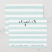 Pastel Blauwgroen en grijs Stationery Suite voor v Notitiekaartje (Voorkant / Achterkant)