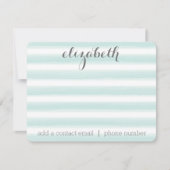 Pastel Blauwgroen en grijs Stationery Suite voor v Notitiekaartje (Voorkant)