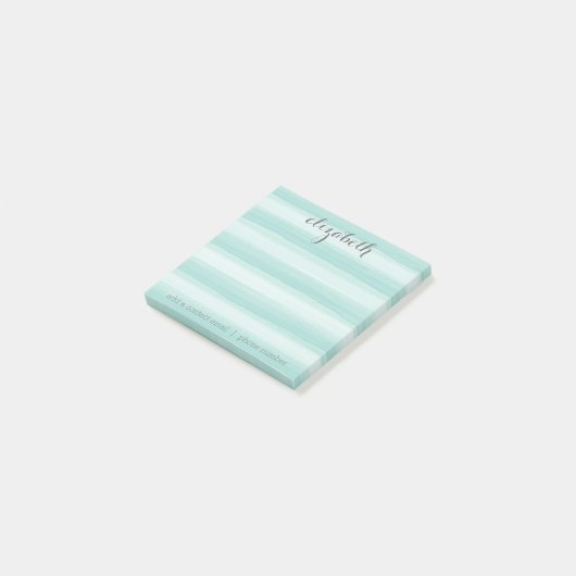 Pastel Blauwgroen en grijs Stationery Suite voor v Post-it® Notes (Schuin)