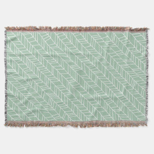 Pastel Blauwgroen en White Chevron Pattern Deken