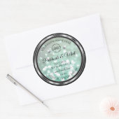 Pastel Blauwgroen Glitter Product Labels diamanten (Envelop)