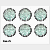 Pastel Blauwgroen Glitter Product Labels diamanten (Vel)