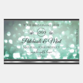 Pastel Blauwgroen Glitter Product Labels diamanten (Voorkant)