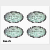 Pastel Blauwgroen Glitter Product Labels diamanten (Vel)