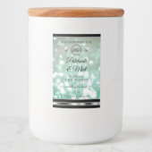 Pastel Blauwgroen Glitter Product Labels diamanten Voedselcontainer Etiket (Voorkant)