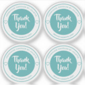 Pastel Blauwgroen hart Hartelijk dank voor de stic Sticker (Voorkant)