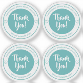 Pastel Blauwgroen hart Hartelijk dank voor de stic Sticker