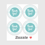 Pastel Blauwgroen hart Hartelijk dank voor de stic Sticker (Vel)