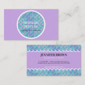 Pastel Blauwgroen Paars Mermaid Tail Visitekaartje (Voorkant / Achterkant)