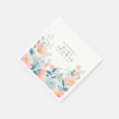 Pastel Blauwgroen Roze Waterverf Florence Baby sho Servet (Hoek)