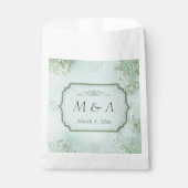 Pastel Blauwgroen Witte Bloemen bruiloft Bedankzakje (Voorkant)