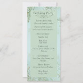 Pastel Blauwgroen Witte Bloemen Trouwprogramma (Achterkant)