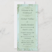 Pastel Blauwgroen Witte Bloemen Trouwprogramma (Voorkant)