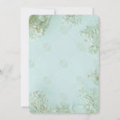 Pastel Blauwgroen Witte Bloemen Wedding RSVP Kaart (Achterkant)