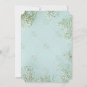Pastel Blauwgroen Witte Bloemen Wedding Save the D Save The Date (Achterkant)