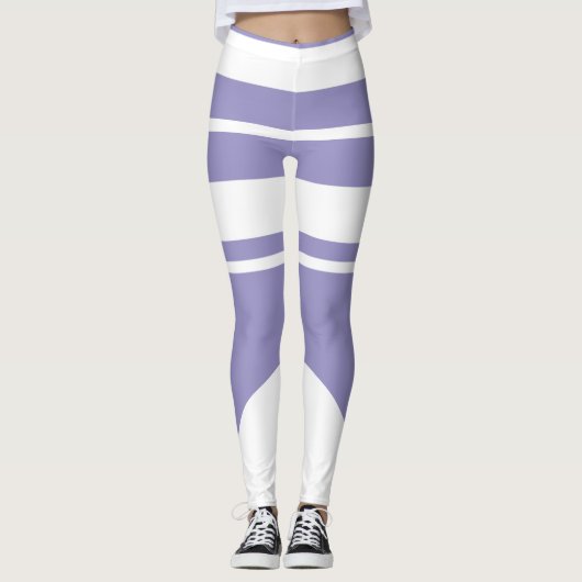 Pastel Bleek Lavender Paarse Abstracte Kunstlijnen Leggings (Voorkant)