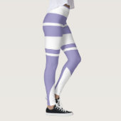 Pastel Bleek Lavender Paarse Abstracte Kunstlijnen Leggings (Rechts)