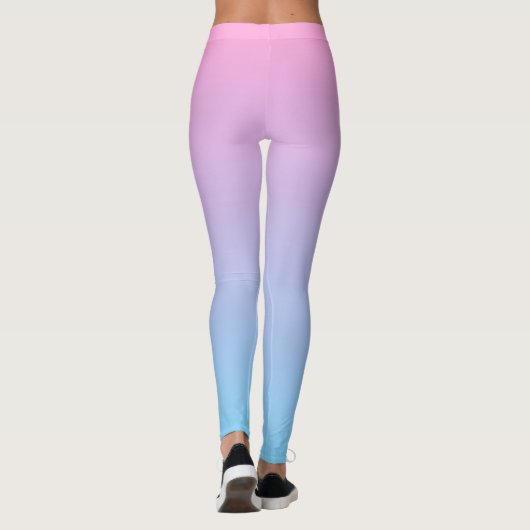 Pastel Bleek Roze en Blauwe Gradiënt Leggings (Achterkant)