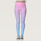 Pastel Bleek Roze en Blauwe Gradiënt Leggings (Voorkant)