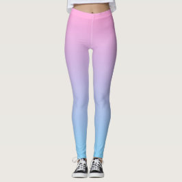Pastel Bleek Roze en Blauwe Gradiënt Leggings