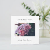 Pastel Bleek Roze Paars Roos Flowers Uitnodiging (Staand voorkant)