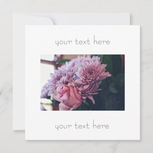 Pastel Bleek Roze Paars Roos Flowers Uitnodiging (Voorkant)