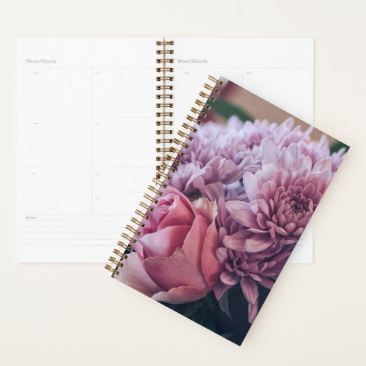 Pastel Bleek Roze Paarse Rozen Bloemen Planner (Display)