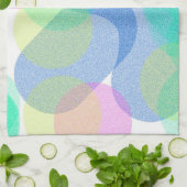 Pastel Bleek Turquoise Abstracte kunstcirkels Theedoek (Gevouwen)