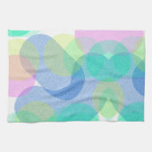 Pastel Bleek Turquoise Abstracte kunstcirkels Theedoek (Horizontaal)