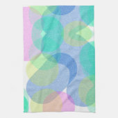 Pastel Bleek Turquoise Abstracte kunstcirkels Theedoek (Verticaal)