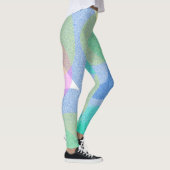 Pastel Bleek Turquoise Abstracte kunstwolken Leggings (Rechts)