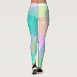 Pastel Bleek Turquoise Abstracte kunstwolken Leggings